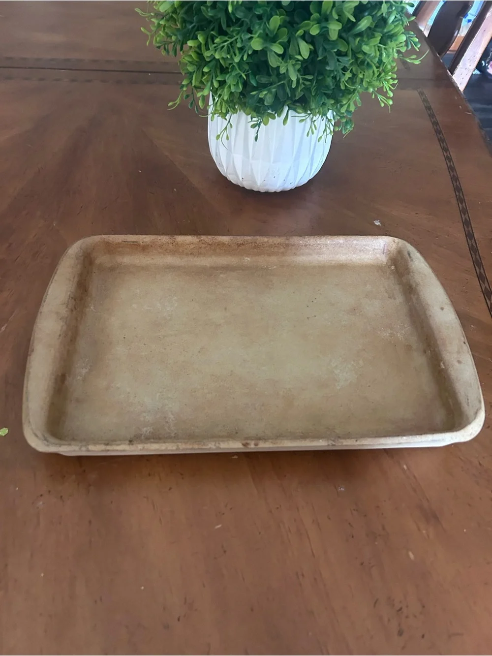 Pampered Chef Medium Bar Pan  14 X 9 Stone Stoneware Used Cookie Sheet 🔥